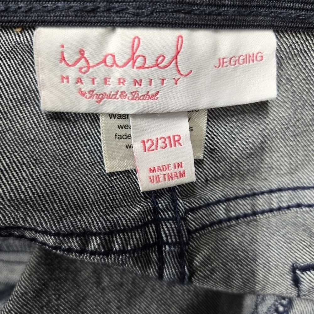 Isabel Maternity Expandable Stretch Side Panels Skinny Jeggings Blue Size 12 NWT - Picture 3 of 5